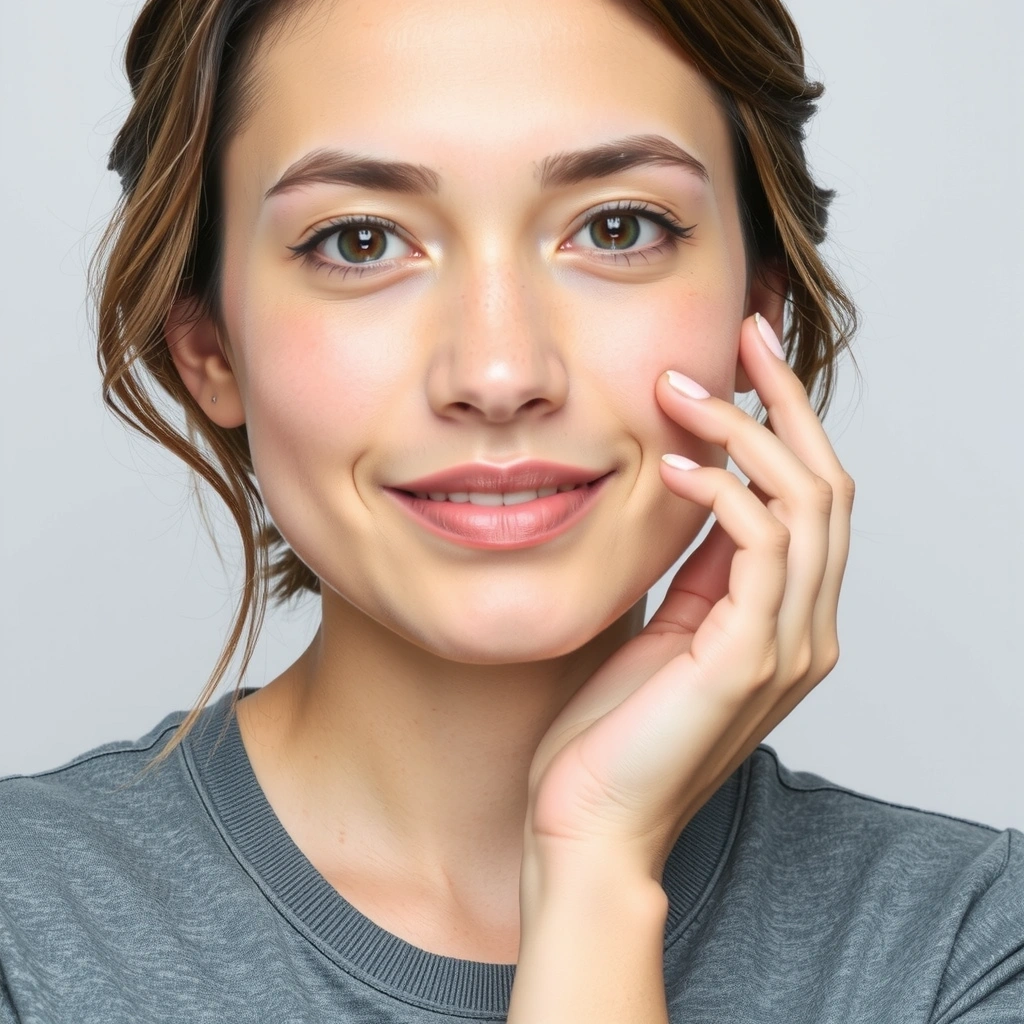 Radiant woman with clear skin symbolizing women's skincare