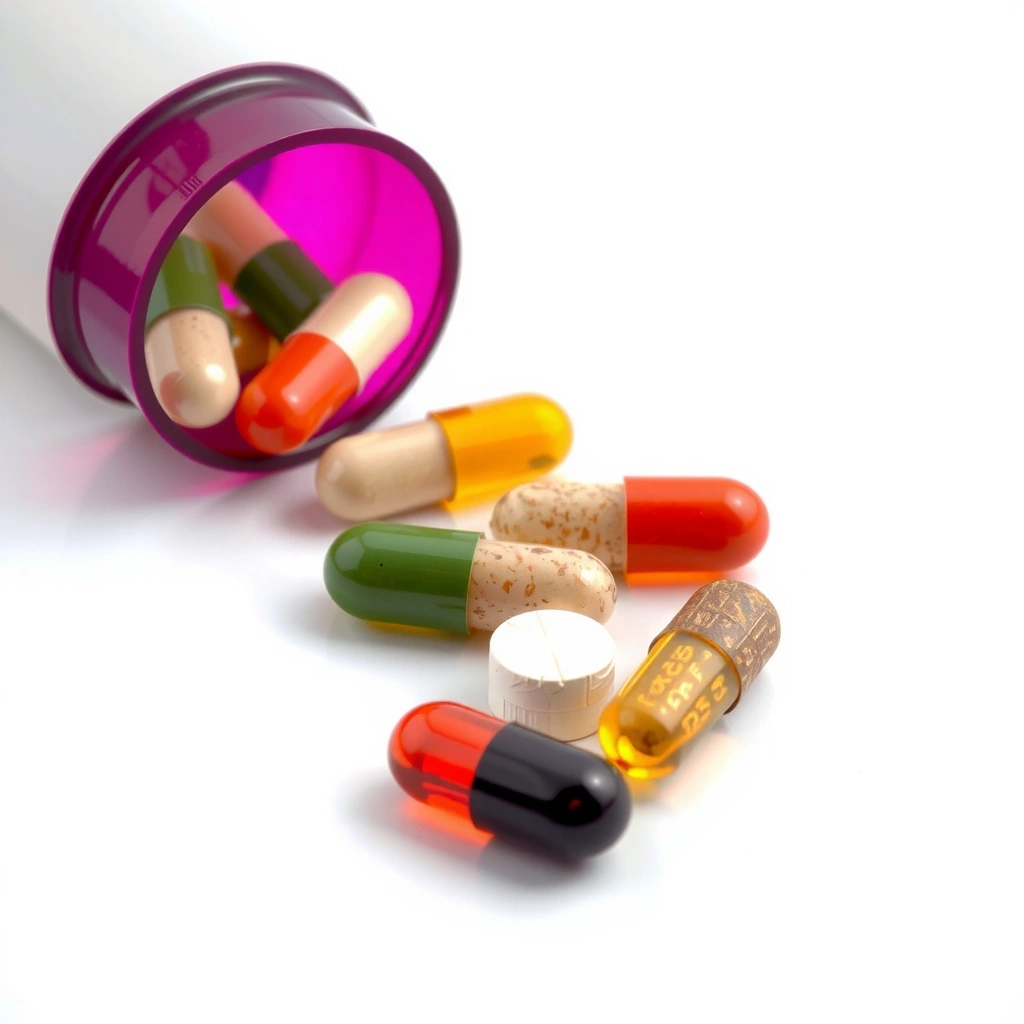 Close-up of multivitamin capsules